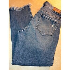 Hollister High-Rise Slim Straight Ripped Distressed Frayed Hem Jeans‎